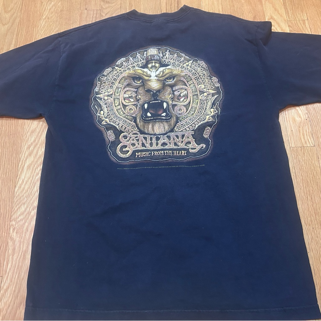 Santana Vintage Music From The Heart Concert Band Shirt Xl